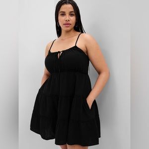 Gap crinkle gauze tie up mini dress